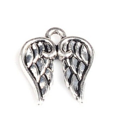 1 pendentif ailes ange argentée