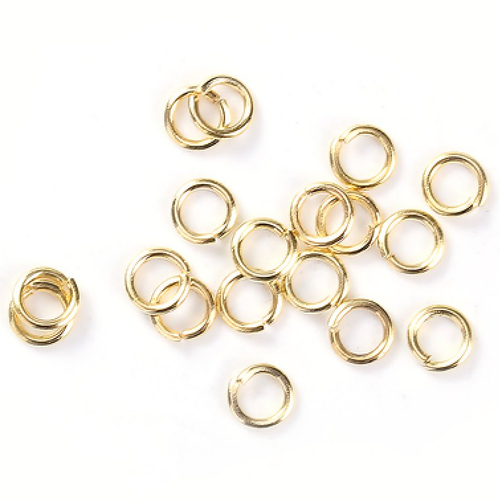 50 anneaux 4 mm jonction ouverts ronds métal doré