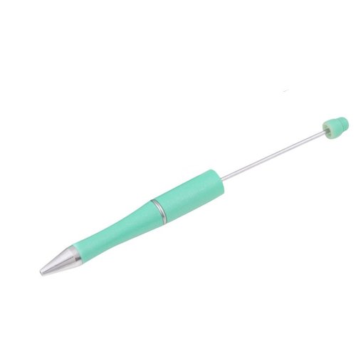 1 stylo vert menthe pailleté à personnaliser avec des perles