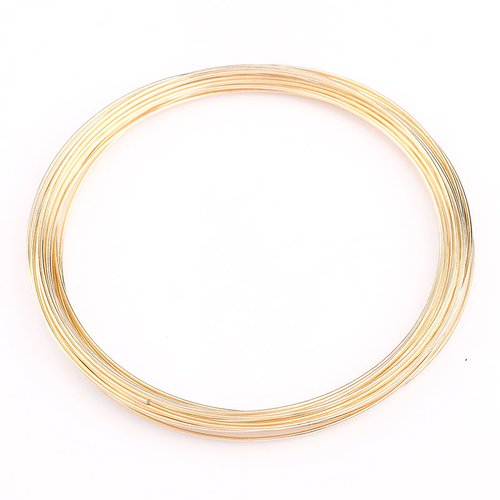 1 bracelet wire spirale acier à mémoire doré pour perles et heishi