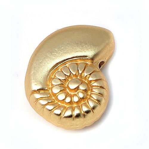 1 perle pendentif métal coquillage 11 mm doré mat