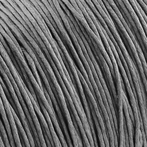 3 m de cordon coton ciré 1 mm gris foncé
