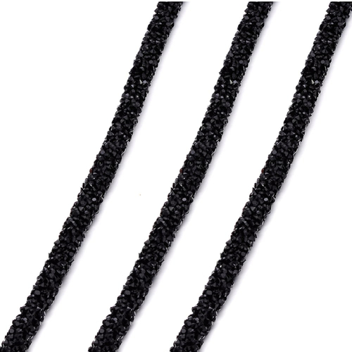 20 cm de cordon tube strass noirs