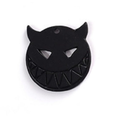 1  pendentif chat noir halloween métal noir