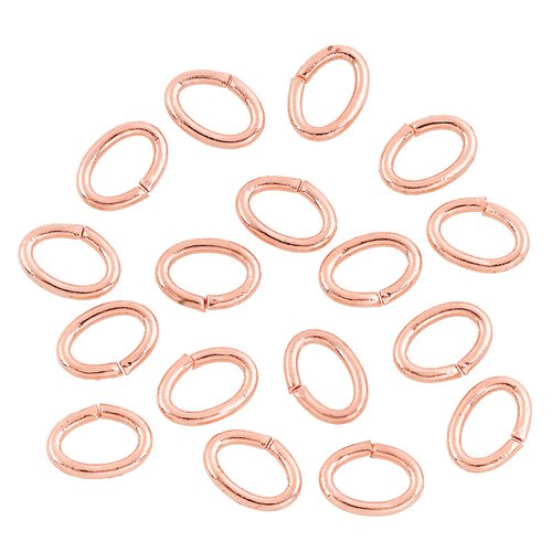 10 anneaux 5 x 4 mm  ovales laiton doré rose