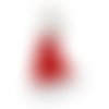 1 pendentif noël chapeau argenté émail rouge étoile blanche