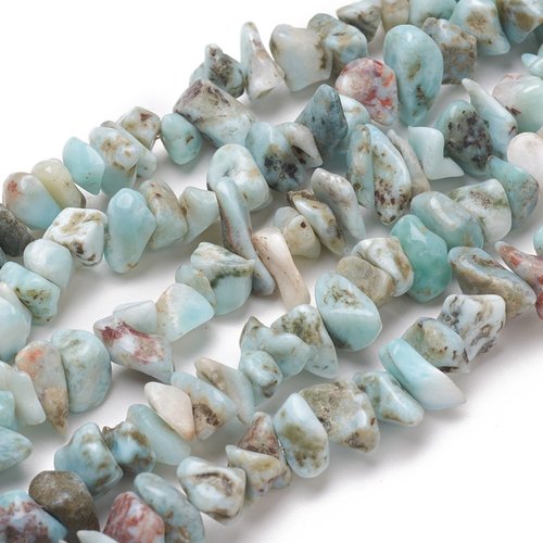 30 perles chips pierre gemme larimar turquoise