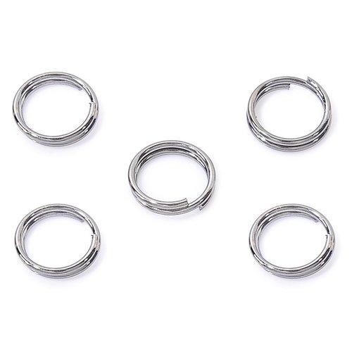 10 anneaux doubles 8 mm métal couleur gun gris noir