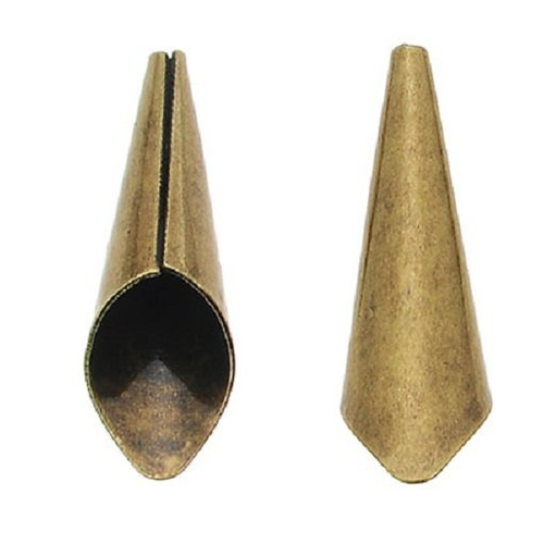 2 calottes coupelles cônes 21 mm métal couleur bronze pour pompon