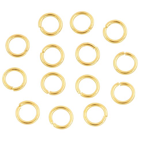 20 anneaux de jonction ronds 6 mm métal doré
