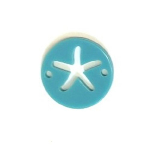 1 connecteur pendentif étoile de mer plexi bleu turquoise