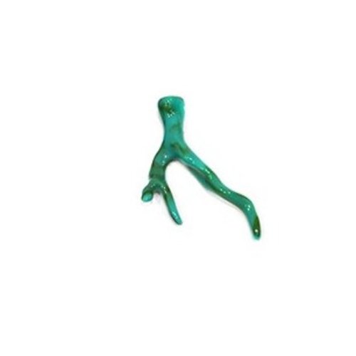 1 pendentif branche de corail acrylique bleu vert