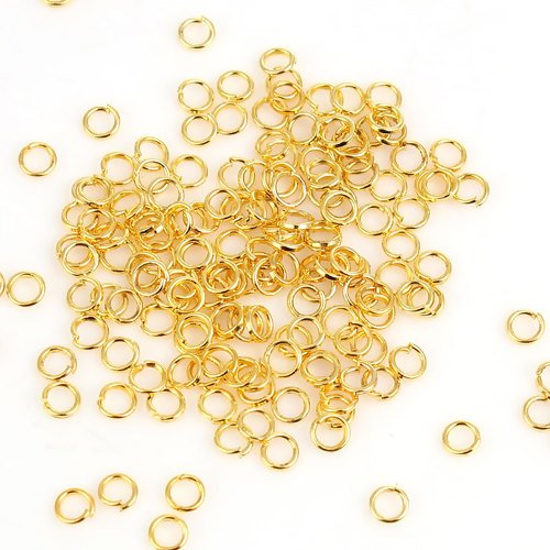 50 anneaux 3 mm jonction ouverts ronds métal doré