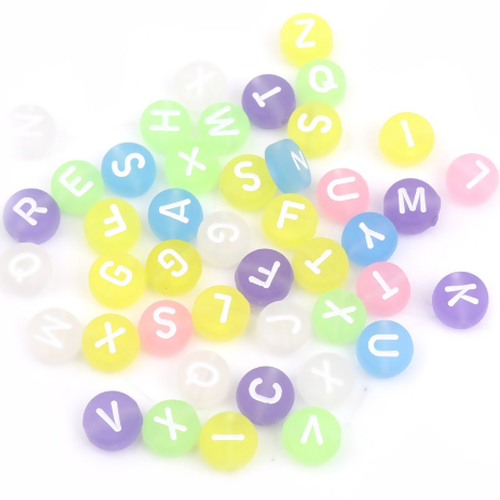 1 mot perles lettre acrylique couleurs givrées