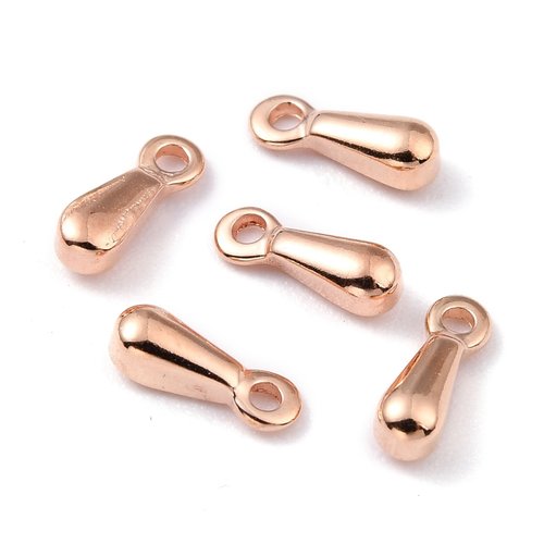 5 gouttes 7 mm pendentifs acier doré rose