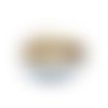 1 perle coquillage cauris 20 mm naturel galvanisé doré émail  bleu ciel