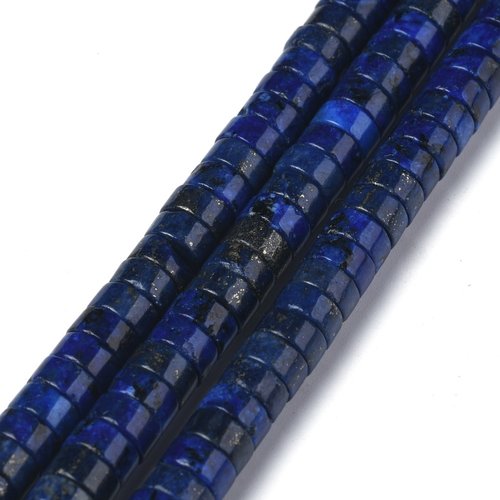 10 perles lapis lazuli bleues disques heishi 6 mm