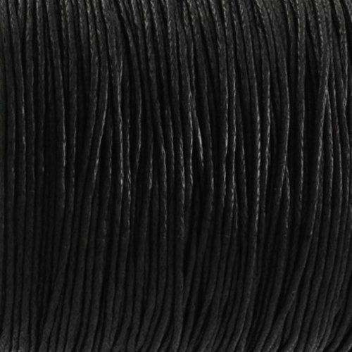 3 m de cordon coton ciré 1 mm noir