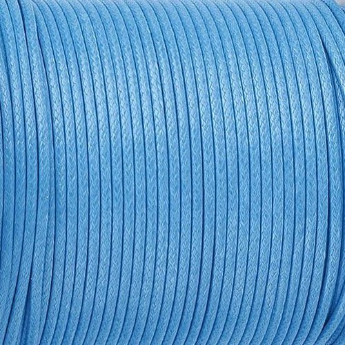 3 m de cordon polyester ciré 1 mm bleu turquoise