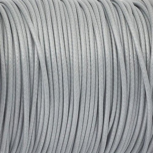 3 m de cordon polyester ciré 1 mm gris clair
