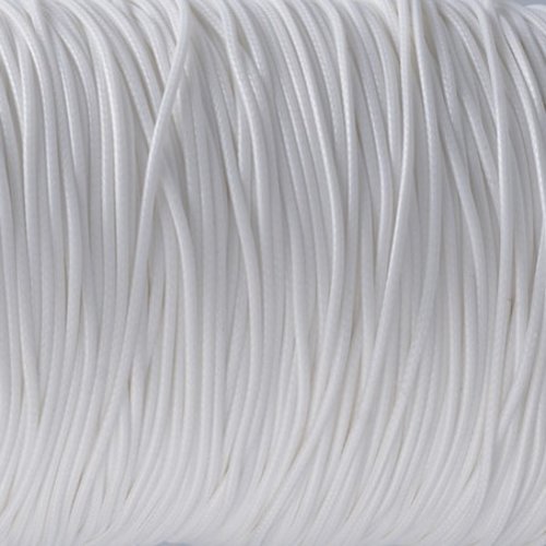 3 m de cordon polyester ciré 1 mm blanc