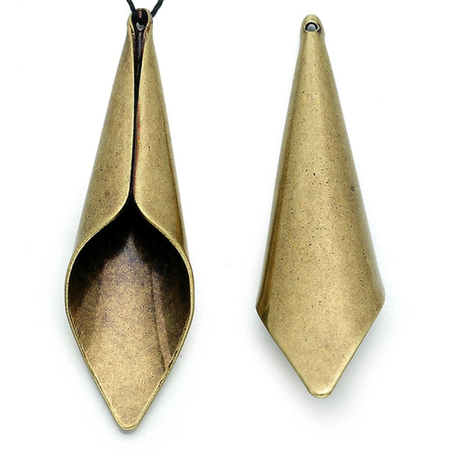2 calottes coupelles cônes 47 mm métal couleur bronze pour pompon