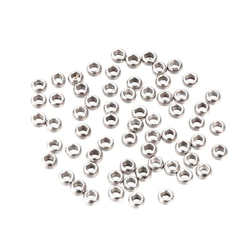 25 perles à écraser 1,5 mm acier inoxydable