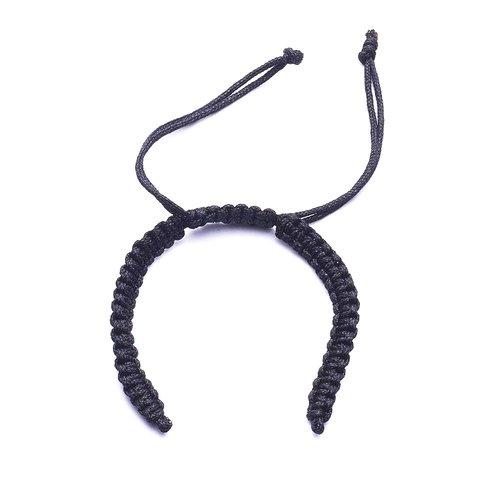 1 bracelet tressé réglable cordon fil noir