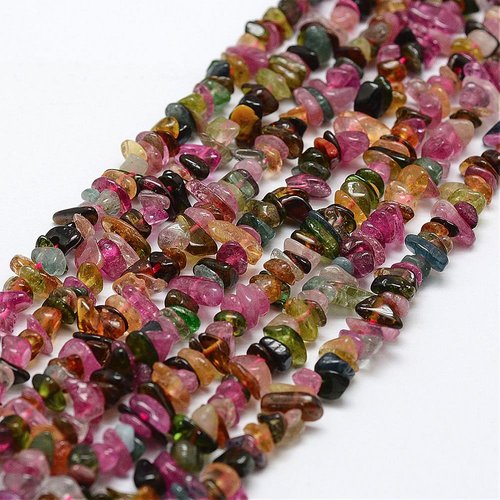 30 perles chips pierre gemme tourmaline naturelle