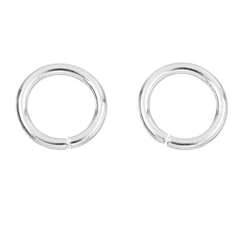 6 anneaux de jonction ouvert rond 8 mm acier inoxydable argenté brillant