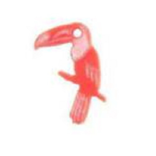 1 pendentif tropical oiseau plexi orange