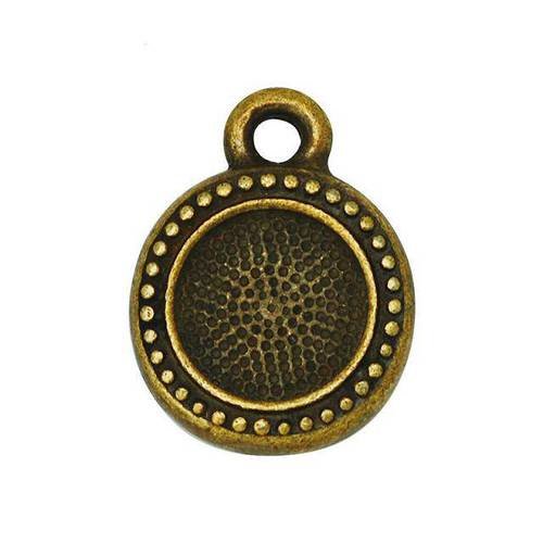 2 supports pendentif bronze cabochon rond 7 mm 