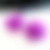 Perles x 2 cabochons 20 mm fleur violet acrylique 