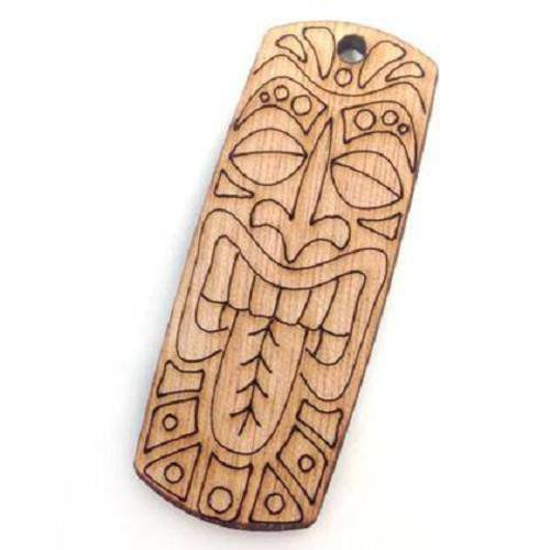 1 pendentif totem maori ethnique tribal bois
