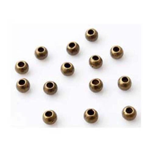 Perles x 12 rondes 4 mm métal bronze 