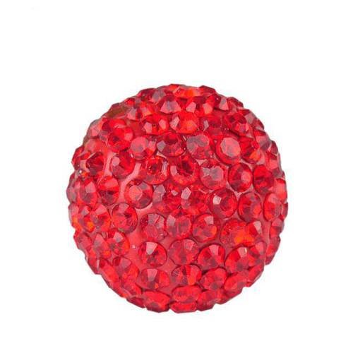 1 perle rouge 10 mm shamballa en pâte polymère avec strass  cristal. 