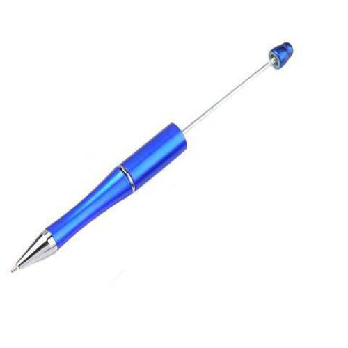 1 stylo bleu personnaliser avec des perles
