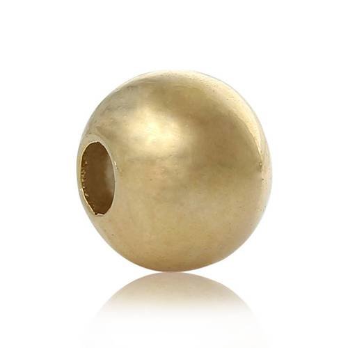 Perles x 20 rondes 3 mm métal doré  