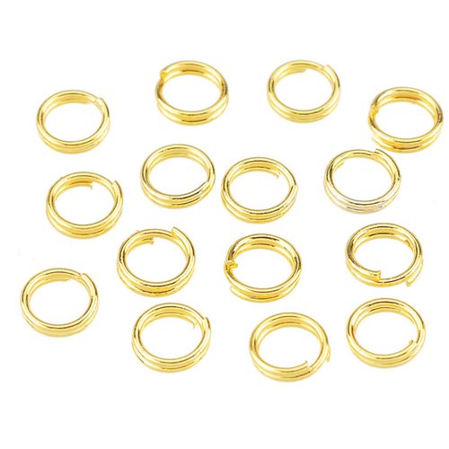30 anneaux doubles 5 mm ronds dorés