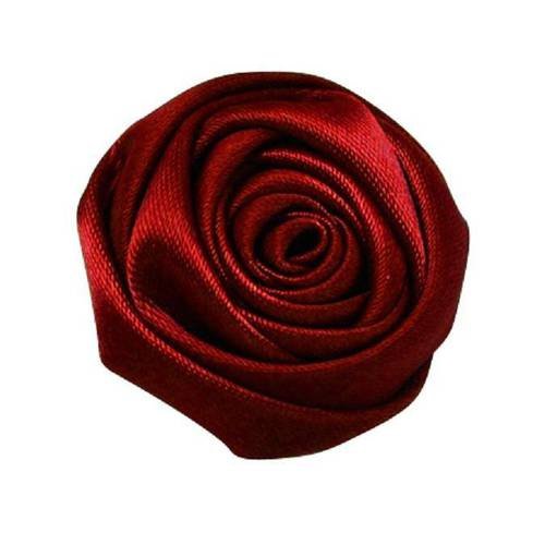 Fleur  x 1 rose rouge cabochon tissu 