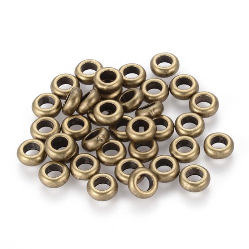 12 perles entretoises 7 mm intercalaires bronze grand trou