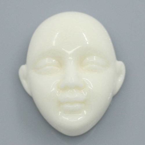 1 cabochon masque acrylique blanc