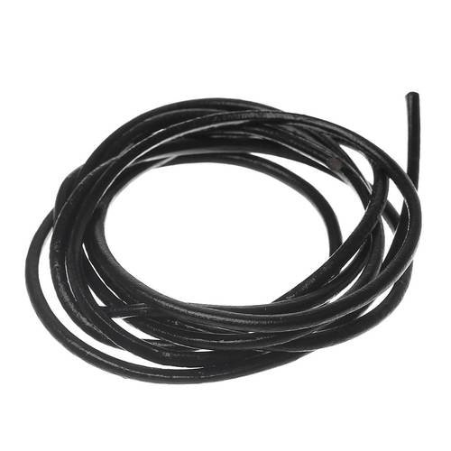 Cordon rond x 1 m cuir lisse noir 25 mm  