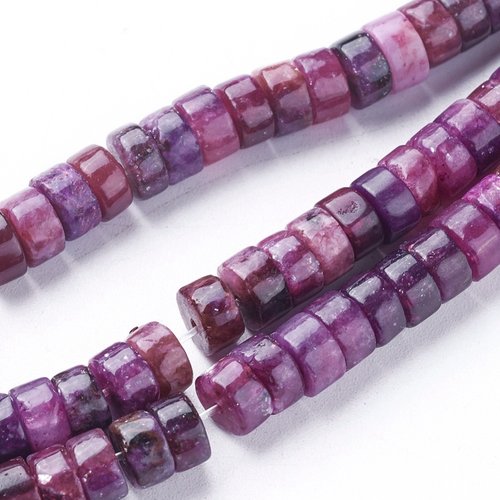 10 perles gemme violette kunzite 6 mm heishi