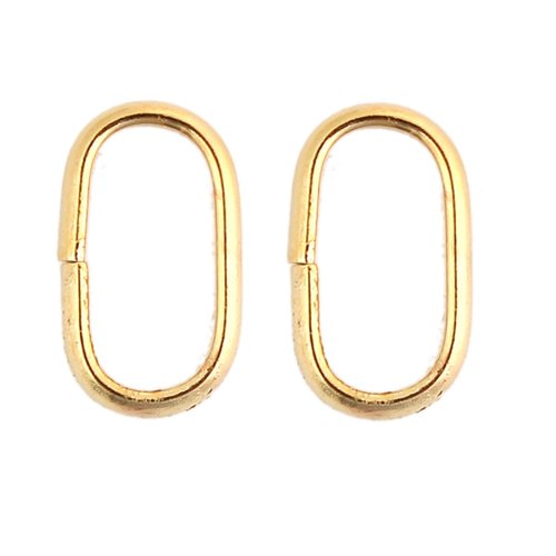 2 grands anneaux bélière ovale acier doré