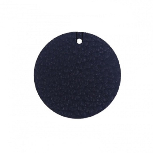 1 pendentif cercle cuir synthétique noir