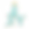 1 pendentif branche de corail émaillé turquoise métal laiton doré
