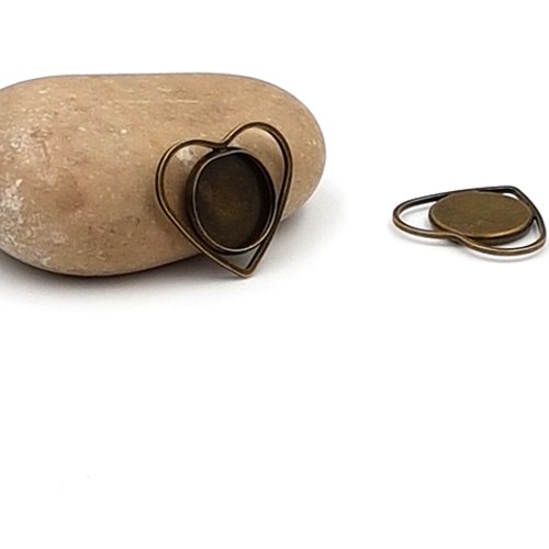 x5 Connecteurs rond bronze pour cabochon 30mm