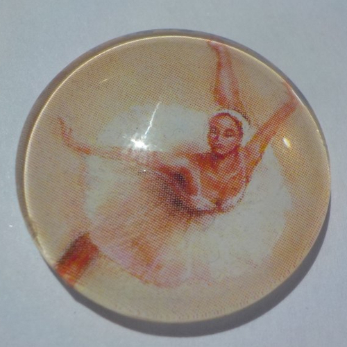Cabochon de verre, danseuse, 25 mm, femme,