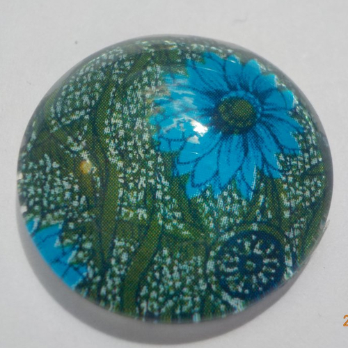 Cabochon de verre, afrique, vert, bleu, 25 mm,